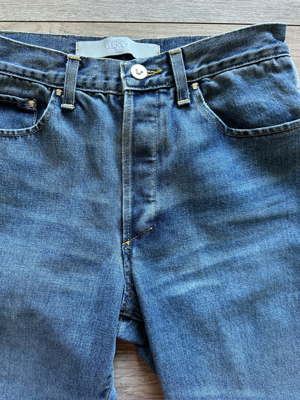 Versace Women's Straight Leg Jeans in Medium Blue Denim - Picture 5 of 12